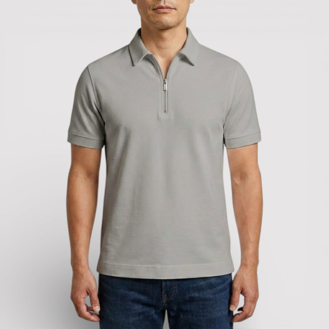 Markus Berlin Herren Zip-Poloshirt, Vorderansicht
