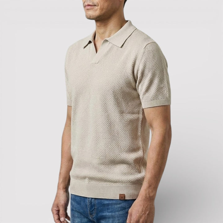 Markus Berlin Herren Poloshirt ohne Knopfleiste, Vorderansicht