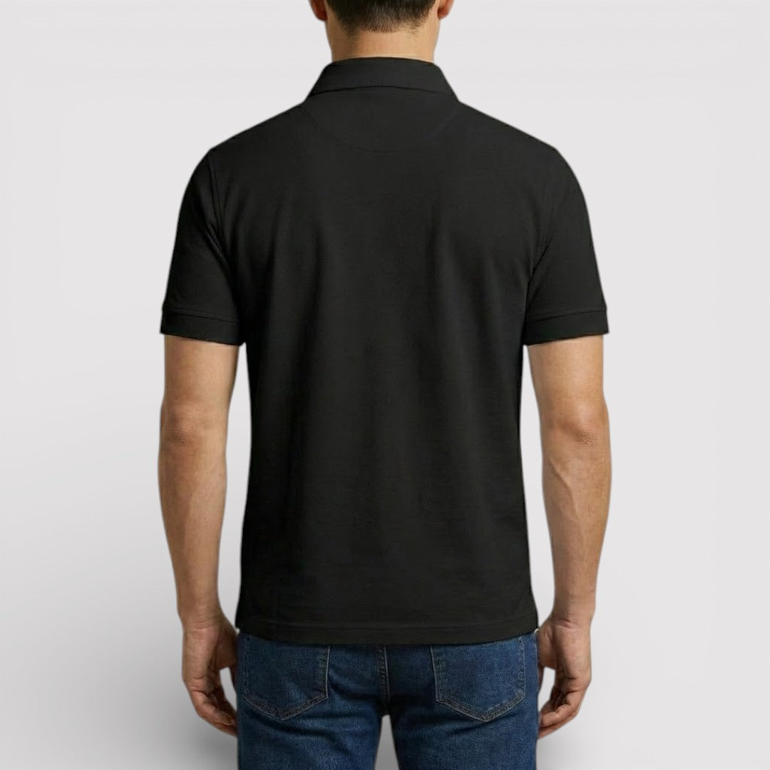Markus Berlin Herren Zip-Poloshirt, Vorderansicht