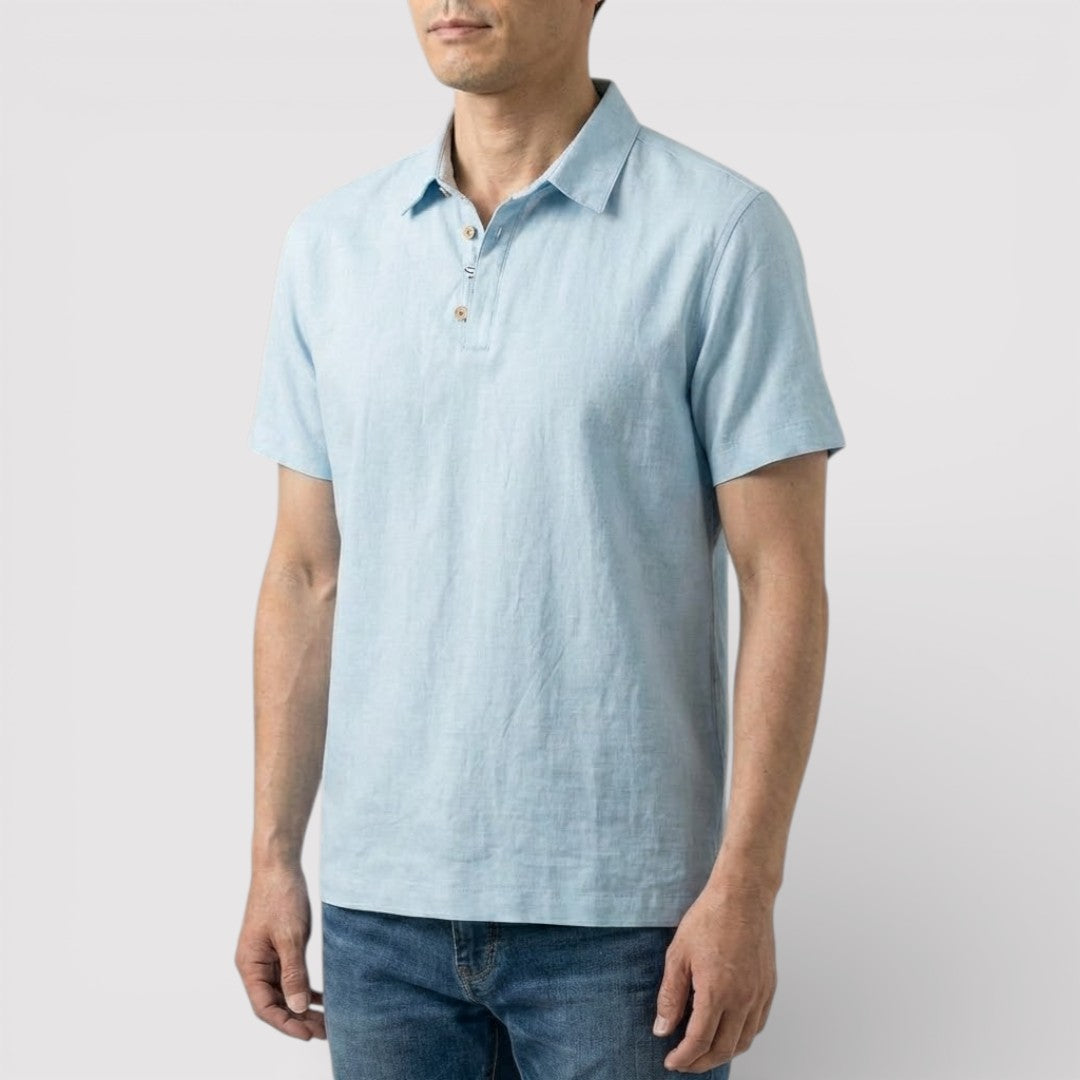 Markus Berlin Herren Poloshirt mit Dreiknopfleiste, Vorderansicht