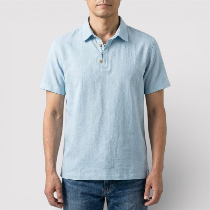 Markus Berlin Herren Poloshirt mit Dreiknopfleiste, Vorderansicht