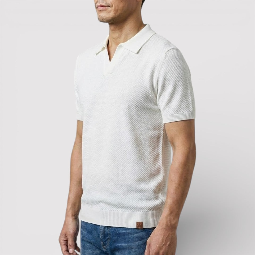Markus Berlin Herren Poloshirt ohne Knopfleiste, Vorderansicht