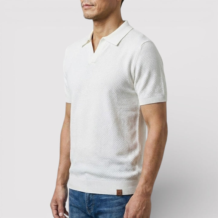 Markus Berlin Herren Poloshirt ohne Knopfleiste, Vorderansicht