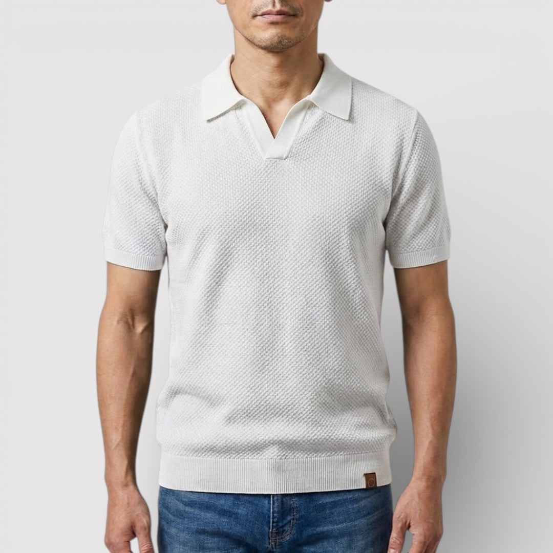 Markus Berlin Herren Poloshirt ohne Knopfleiste, Vorderansicht