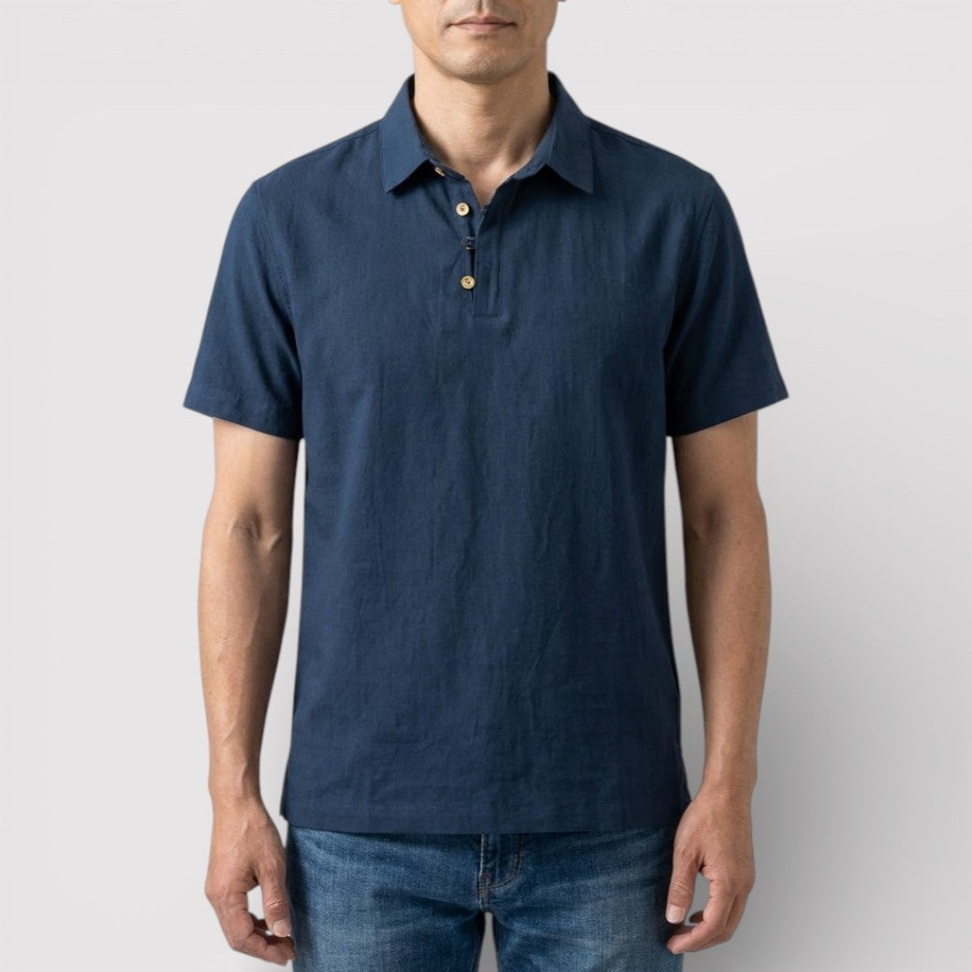 Markus Berlin Herren Poloshirt mit Dreiknopfleiste, Vorderansicht