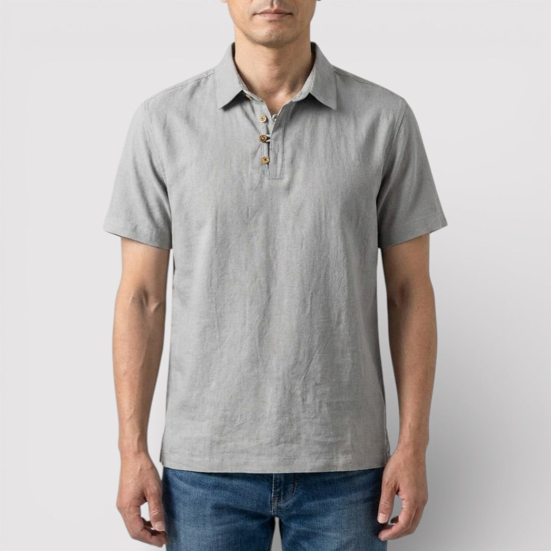 Markus Berlin Herren Poloshirt mit Dreiknopfleiste, Vorderansicht