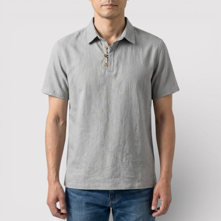 Markus Berlin Herren Poloshirt mit Dreiknopfleiste, Vorderansicht