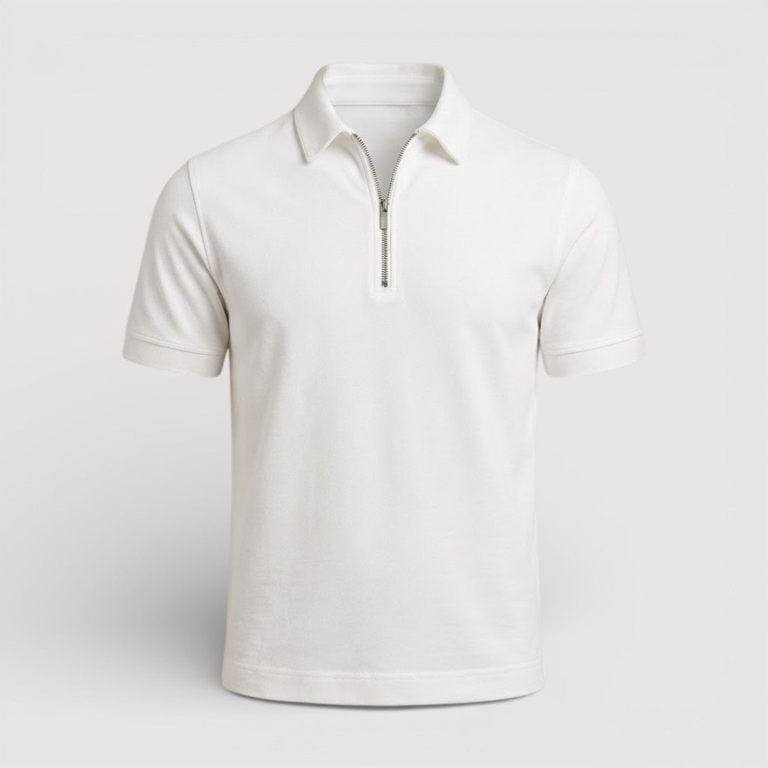 Markus Berlin Herren Zip-Poloshirt, Vorderansicht