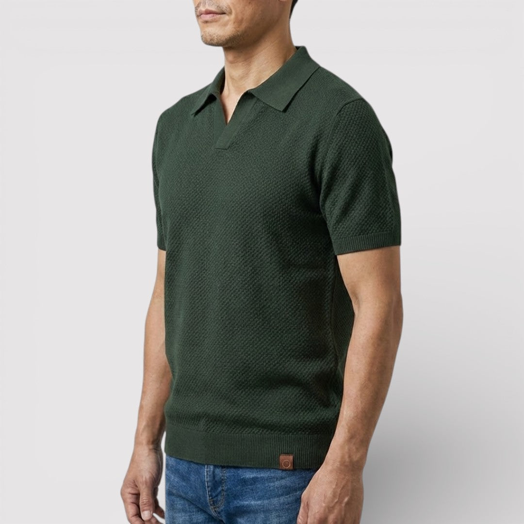 Markus Berlin Herren Poloshirt ohne Knopfleiste, Vorderansicht