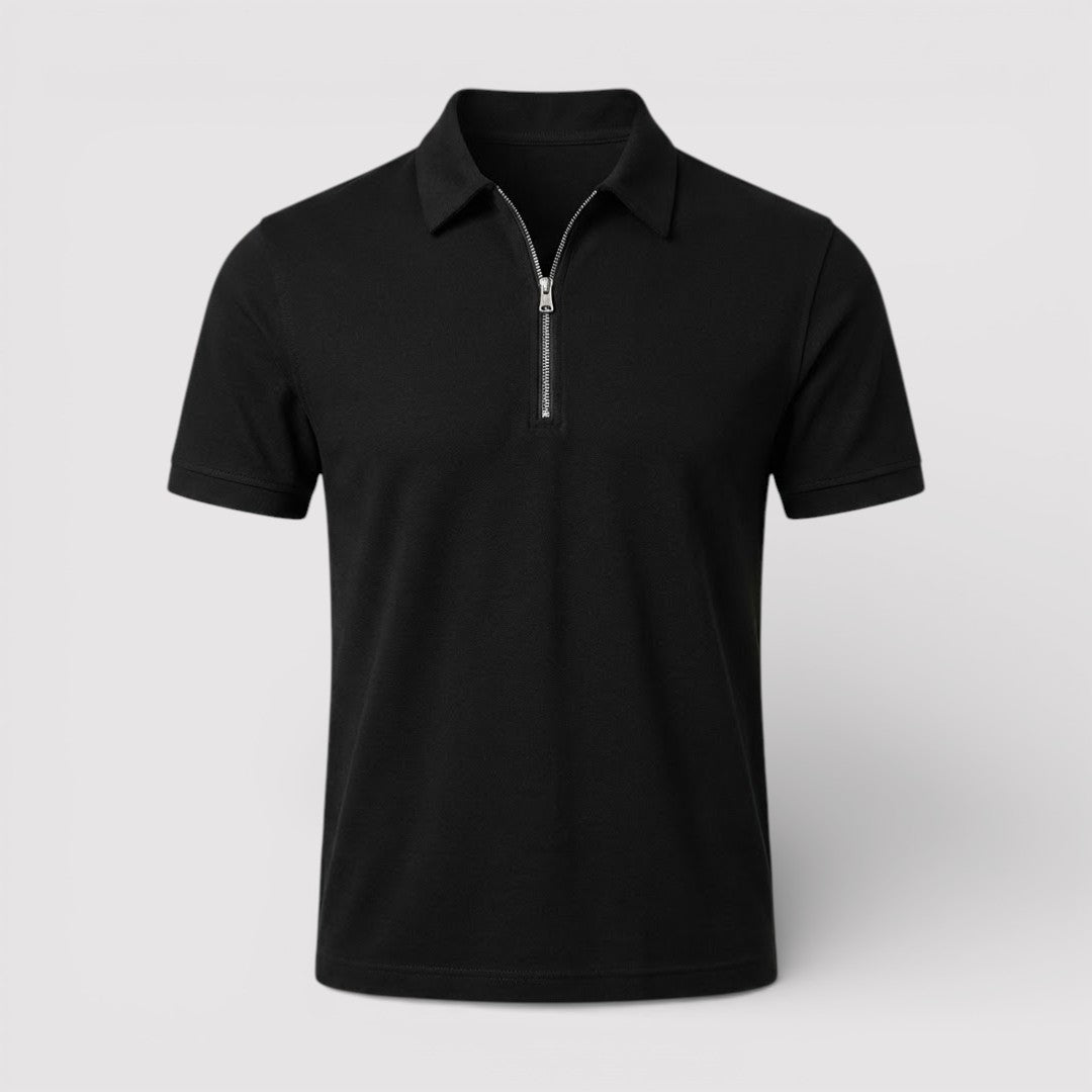 Markus Berlin Herren Zip-Poloshirt, Vorderansicht