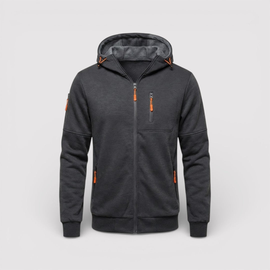 Markus Berlin Herren Zip-Hoodie mit Kapuze, Vorderansicht