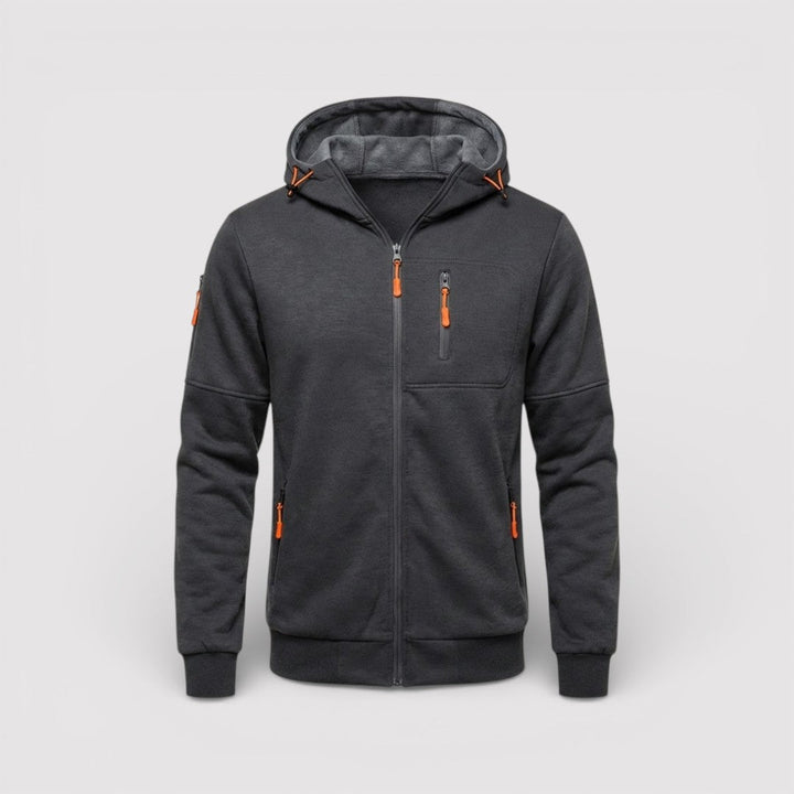Markus Berlin Herren Zip-Hoodie mit Kapuze, Vorderansicht