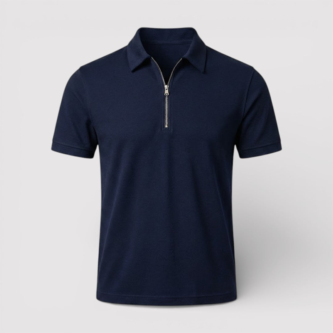 Markus Berlin Herren Zip-Poloshirt, Vorderansicht