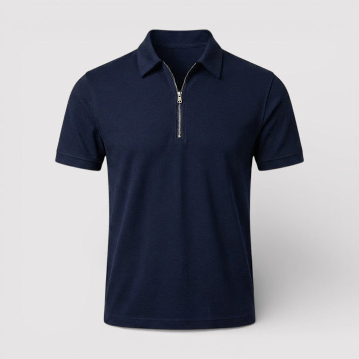 Markus Berlin Herren Zip-Poloshirt, Vorderansicht